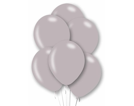 10PK 27cm METALLIC SILVER BALLOONS