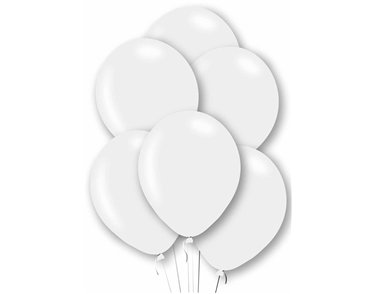 10PK 27cm WHITE BALLOONS
