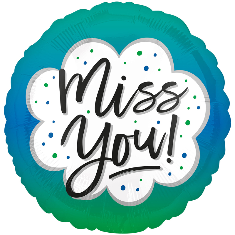 18in MISS YOU OMBRE FOIL BALLOON
