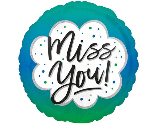 18in MISS YOU OMBRE FOIL BALLOON