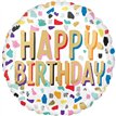 18in HAPPY CONFETTI BIRTHDAY FOIL BALLOON
