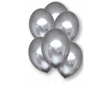 6PK 11in SILVER SATIN LUXE LATEX BALLOONS