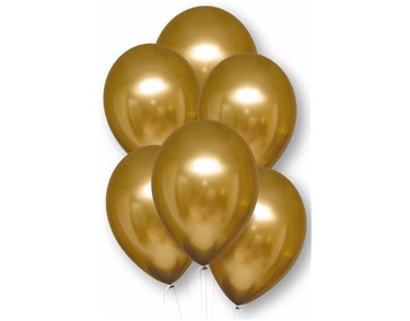 6PK 11in GOLD SATIN LUXE LATEX BALLOONS