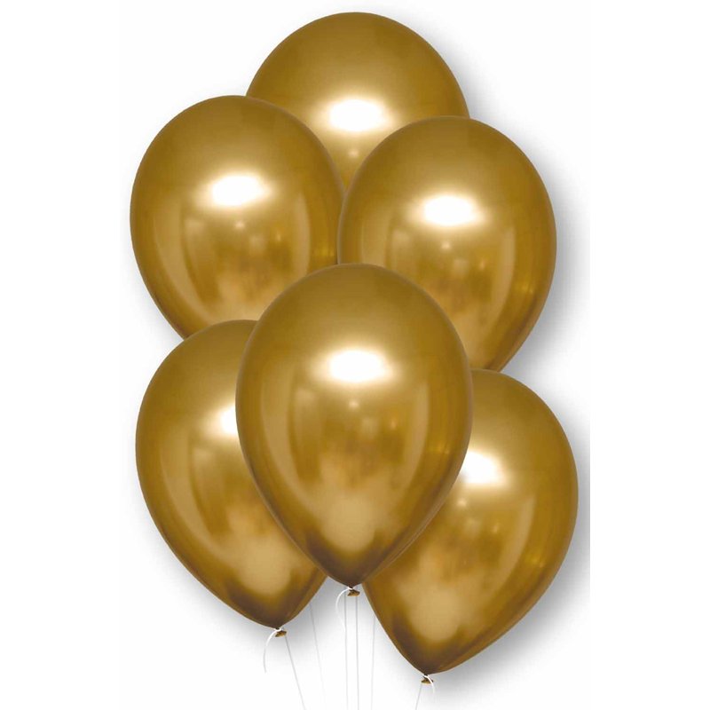 6PK 11in GOLD SATIN LUXE LATEX BALLOONS