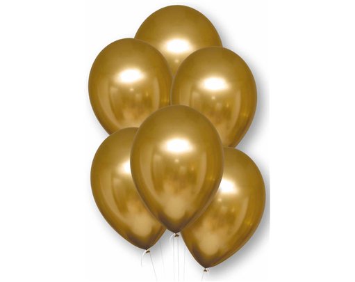 6PK 11in GOLD SATIN LUXE LATEX BALLOONS