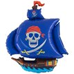 30IN BLUE PIRATE SHIP SHAPED FOIL BALLOON