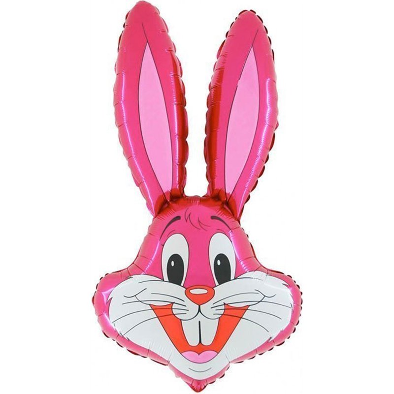 36IN PINK RABBIT SHAPED FOIL BALLOON