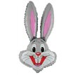 36IN GREY RABBIT SHAPED FOIL BALLOON