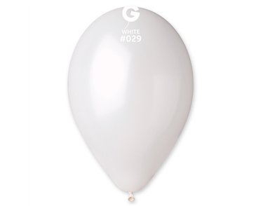 50PK 12in G120 WHITE METALLIC GEMAR BALLOONS