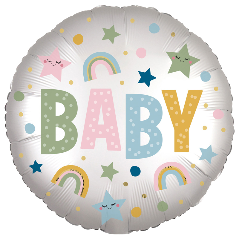 18in SATIN INFUSED NATURAL BABY FOIL BALLOON