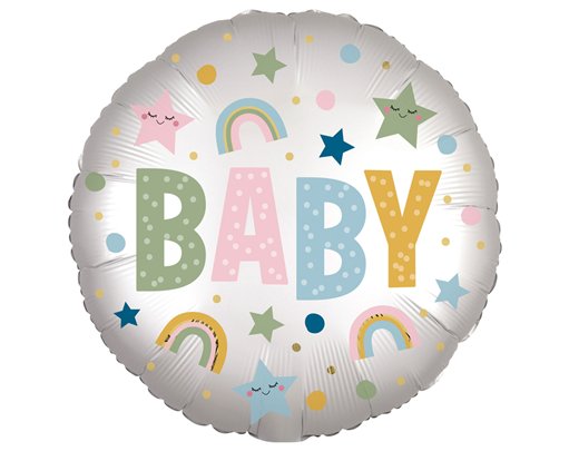 18in SATIN INFUSED NATURAL BABY FOIL BALLOON
