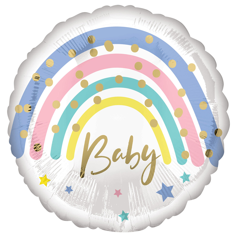 18in PASTEL RAINBOW BABY FOIL BALLOON
