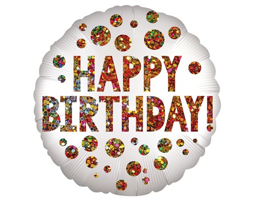18in SATIN INFUSED BIRTHDAY SEQUINS FOIL BALLOON