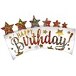 BIRTHDAY BANNER SATIN SUPERSHAPE FOIL BALLOON