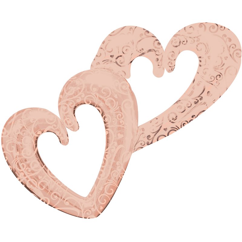 ROSE GOLD INTERLOCKING HEARTS MULTI BALLOON