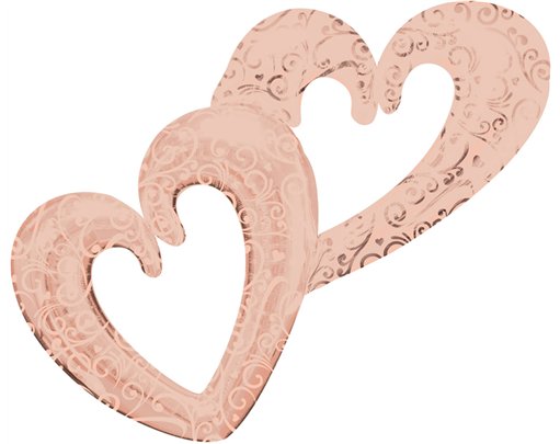 ROSE GOLD INTERLOCKING HEARTS MULTI BALLOON