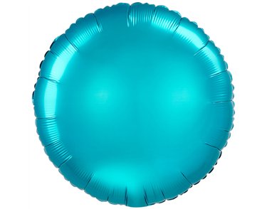 18in SATIN AQUA CIRCLE FOIL BALLOON