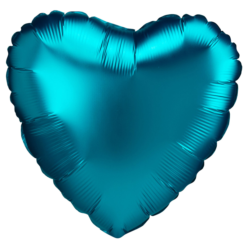 18in SATIN AQUA HEART FOIL BALLOON