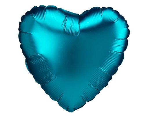18in SATIN AQUA HEART FOIL BALLOON