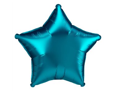 18in SATIN AQUA STAR FOIL BALLOON