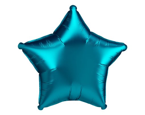 18in SATIN AQUA STAR FOIL BALLOON