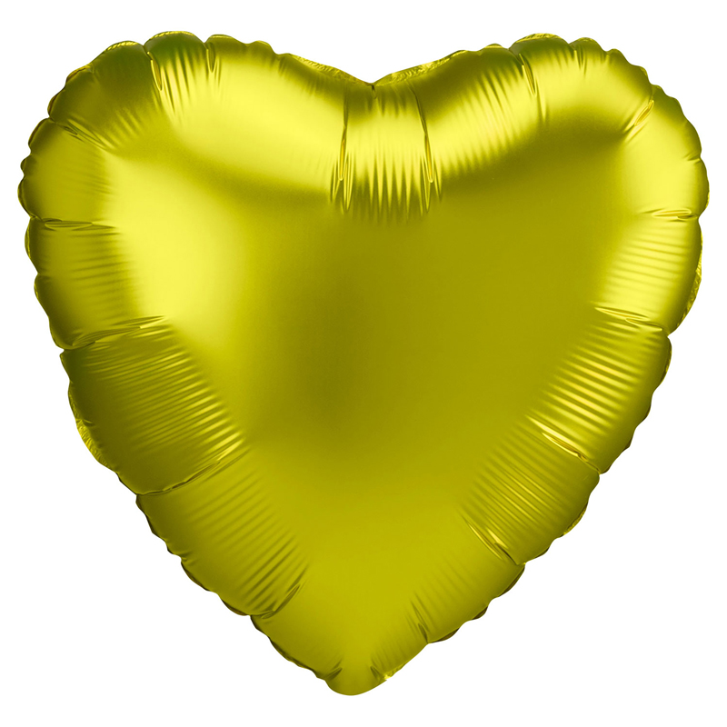 18in SATIN LEMON HEART FOIL BALLOON