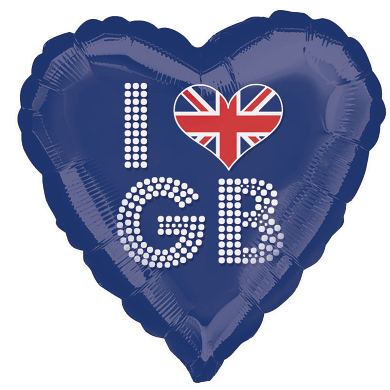 18in I LOVE GB FOIL BALLOON
