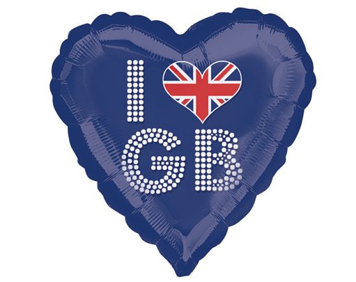 18in I LOVE GB FOIL BALLOON