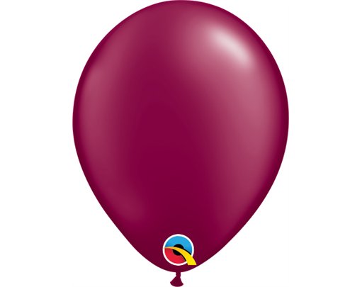 100PK 5in PEARL BURGUNDY QUALATEX