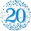 18in 20TH SPARKLING FIZZ BIRTHDAY BLUE FOIL BALLOON