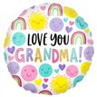 18in LOVE YOU GRANDMA FACES FOIL BALLOON