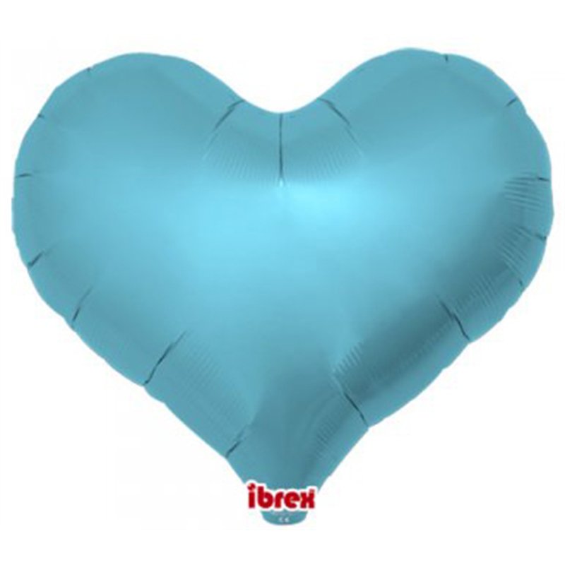 18in METALLIC LIGHT BLUE IBREX JELLY HEART 5S