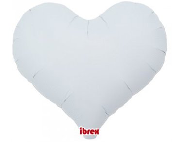 18in WHITE IBREX JELLY HEART 5S
