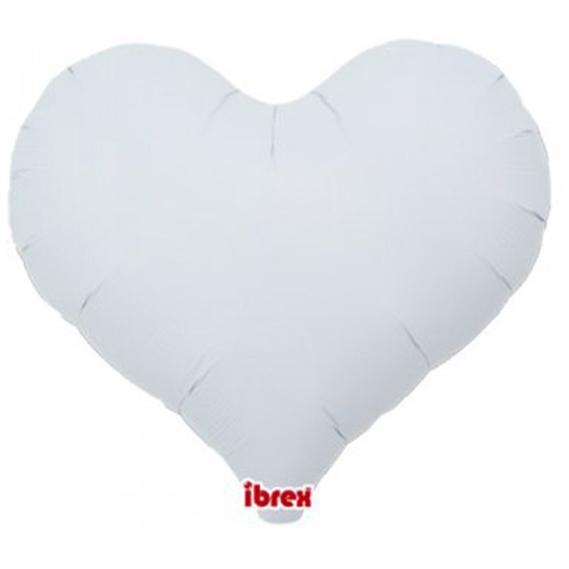 18in WHITE IBREX JELLY HEART 5S