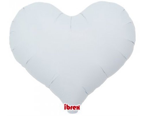 18in WHITE IBREX JELLY HEART 5S
