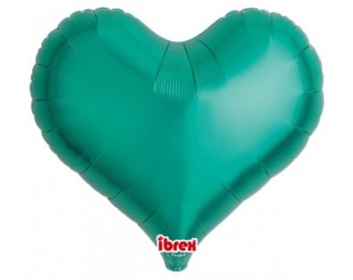 18in METALLIC GREEN IBREX JELLY HEART 5S