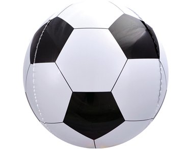 15in BLACK & WHITE SPHERE FOOTBALL FOIL BALLOON