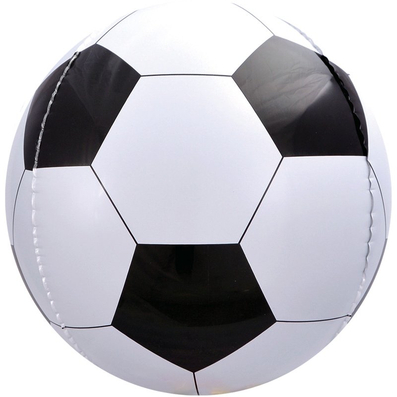15in BLACK & WHITE SPHERE FOOTBALL FOIL BALLOON