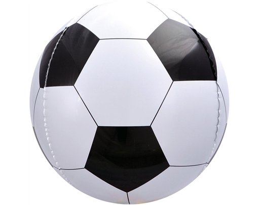 15in BLACK & WHITE SPHERE FOOTBALL FOIL BALLOON