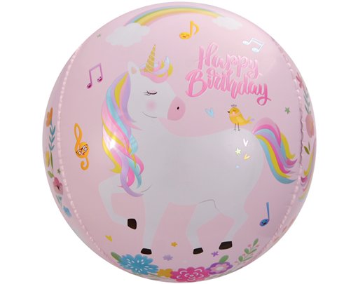 15in PINK UNICORN SPHERE FOIL BALLOON