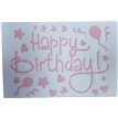 20x14cm PINK HAPPY BIRTHDAY VINYL STICKER 10S