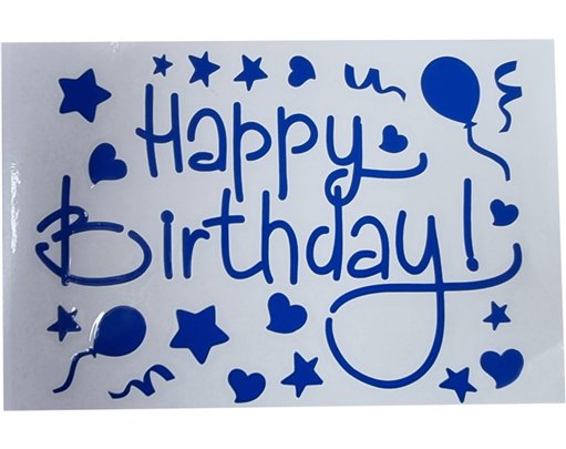 20x14cm BLUE HAPPY BIRTHDAY VINYL STICKER 10S