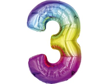 25in NUMBER 3 MULTI FOIL BALLOON