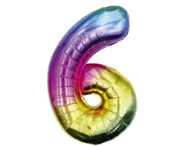 25in NUMBER 6 MULTI FOIL BALLOON