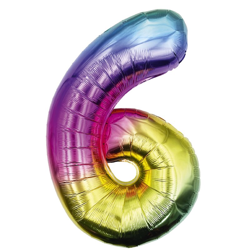 25in NUMBER 6 MULTI FOIL BALLOON