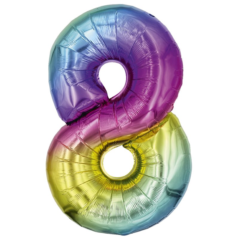 25in NUMBER 8 MULTI FOIL BALLOON
