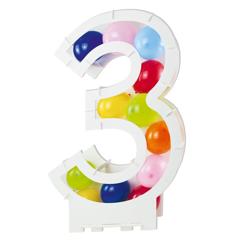 BALLOON MOSAIC NUMERAL 3 STAND