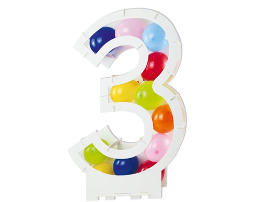 BALLOON MOSAIC NUMERAL 3 STAND