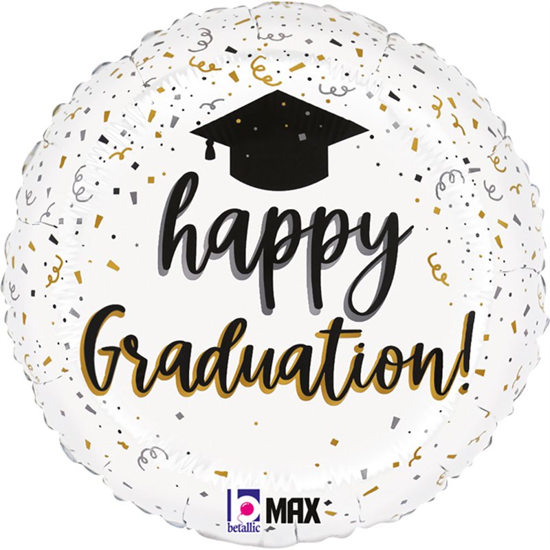 18in SATIN GRADUATION CONFETTI FOIL BALLOON