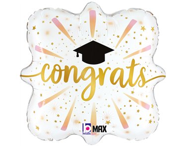 18in CONGRATS GRAD FIREWORKS FOIL BALLOON